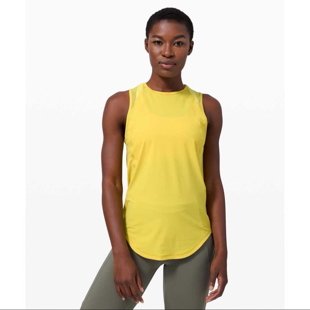 Lululemon sculpt tank soleil (yellow) color size 4